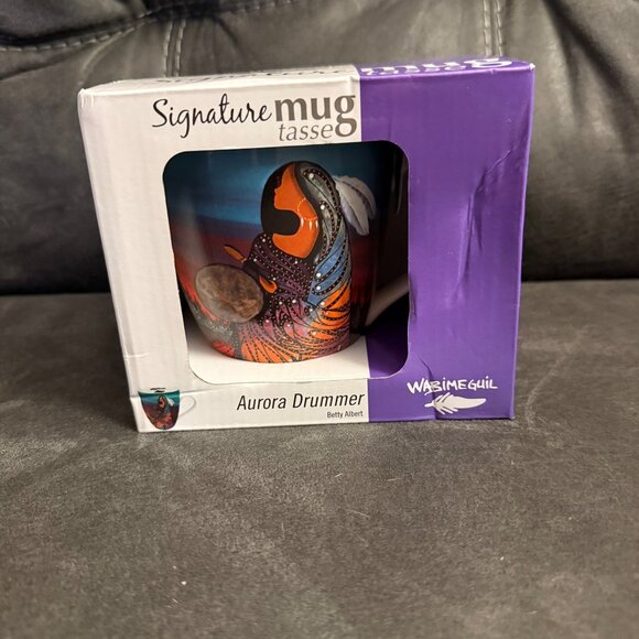 Aurora Drummer Ceramic Mug By Betty Albert For Wabimeguil With Signature Design - Picture 1 of 8